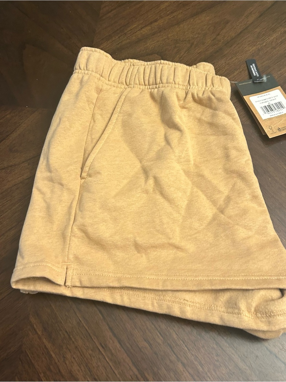 THE NORTH FACE Women's Half Dome Logo Fleece Shorts Almond Butter White, XL New - Picture 6 of 8
